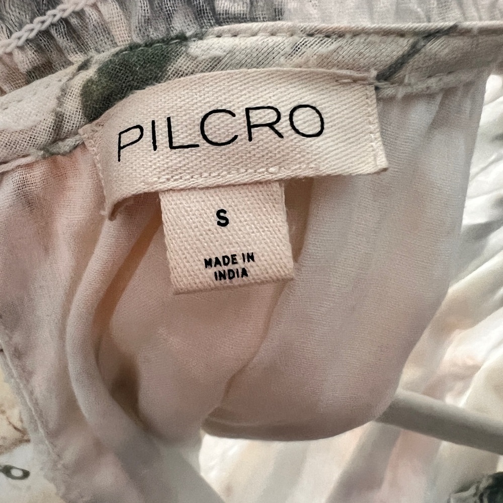 Pilcro Anthropologie Short-Sleeve Mock-Neck Ruffle Mini Floral Dress Small - Picture 7 of 13